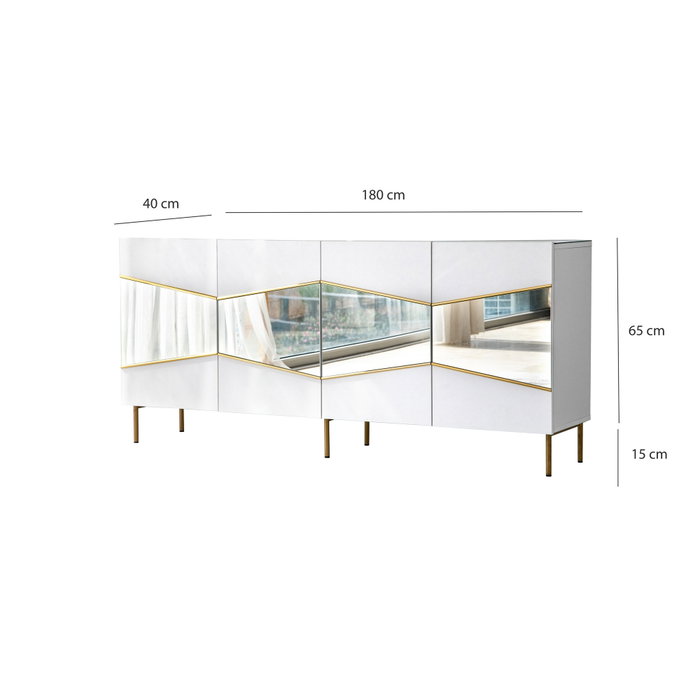 Hanah Home Consola Nice Blanco y Oro